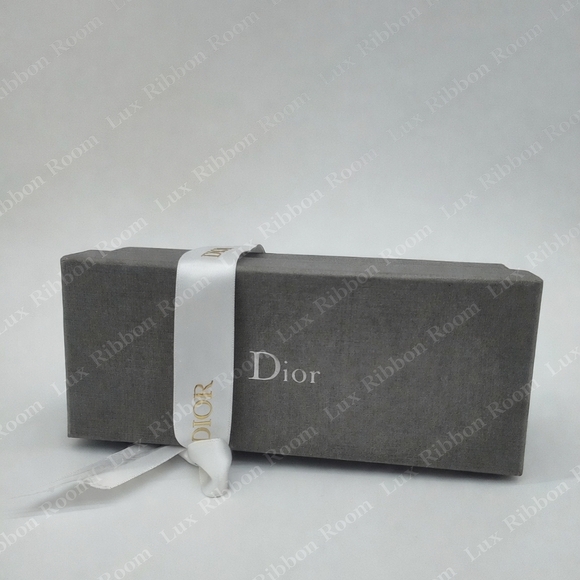 Dior Other - DIOR Sunglasses Case White Cannage Box Gray Fabric Storage Box Ribbon Set EUC
